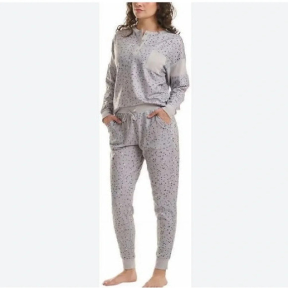 Splendid Pajama Set Women’s Sz M Gray French Terry - Picture 1 of 15
